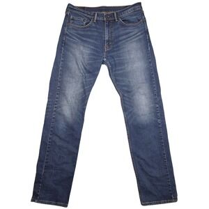 Levi Strauss 505 Mens Jeans Regular Fit Blue Denim Straight Leg Distressed 32x34
